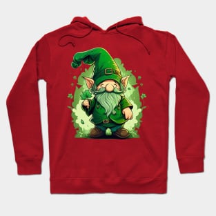 Features a green gnome s day Saint Patric Hoodie